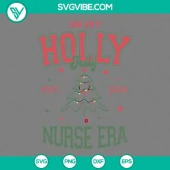 Christmas, SVG Files, Holly Jolly Vibes Christmas SVG Image PNG DXF EPS Cut 4