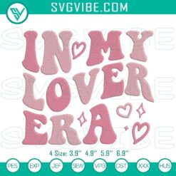 Taylor Swift lover era embroidery design for a digital tour file featuring Swift's eras tour.