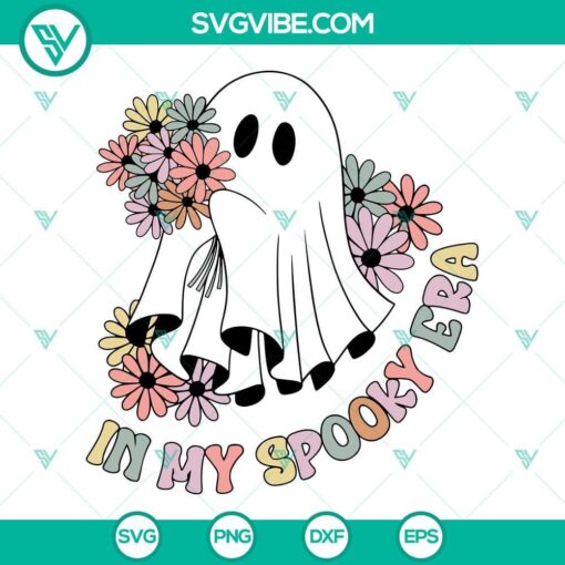 in my spooky era svg floral ghost svg cute ghost in my halloween era svg 3 mockup