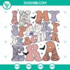 Spooky Teacher Era SVG download with cute retro ghost design, perfect for funny teacher projects.