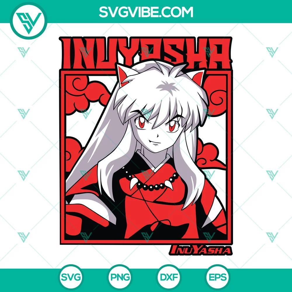 Anime, SVG Files, InuYasha SVG File, InuYasha Manga Series SVG Image PNG DXF 1