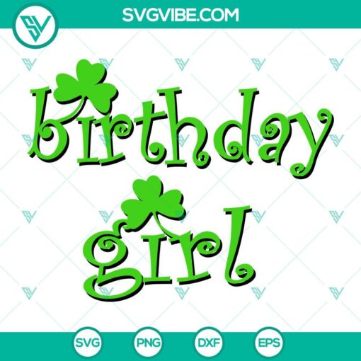 irish birthday girl svg birthday happy st patricks day svg birthday shamrock svg mockup