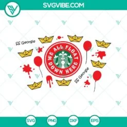 Starbucks Cup Wrap, SVG Files, It Movie Starbucks Cup Full Wrap SVG Download, 2