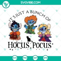 Halloween, SVG Files, It’s Just A Bunch Of Hocus Pocus Stitch SVG Download, 21