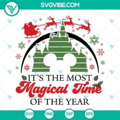 Disney Christmas SVG featuring magical Disney Castle, perfect for holiday crafts. High-quality digital download. Ideal for festive projects.