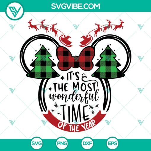 it s the most wonderful time of the year christmas svg minnie mouse head christmas svg disney christmas svg 5 mockup