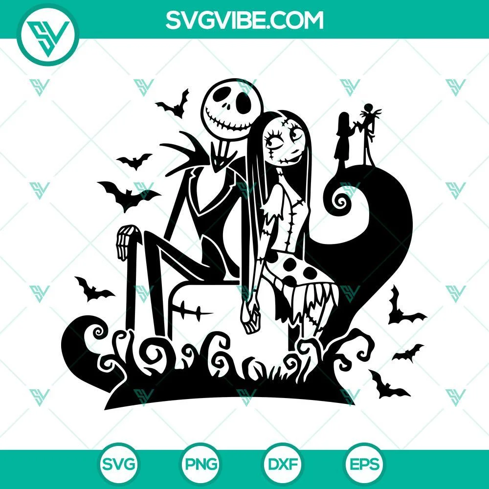 Movies, Starbucks Cup Wrap, SVG Files, Jack And Sally Full Wrap For Starbucks 1