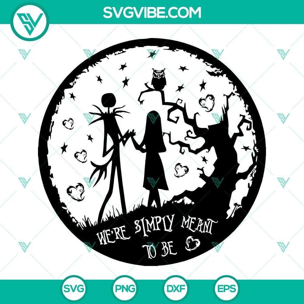 Halloween, SVG Files, Jack And Sally SVG Images, We’re Simply Meant To Be SVG 1