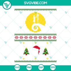 Christmas, SVG Files, Jack and Sally Ugly Christmas Sweater SVG Download, The 2