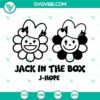 Jack In The Box J Hope SVG File featuring Hobicore Flowers design, part of BTS SVG Files collection for Kpop fans.