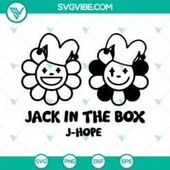 Musics, SVG Files, Jack In The Box J Hope SVG File, Hobicore Flowers SVG Image, 2