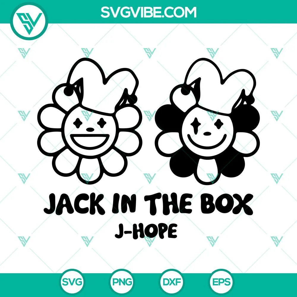 Musics, SVG Files, Jack In The Box J Hope SVG File, Hobicore Flowers SVG Image, 1