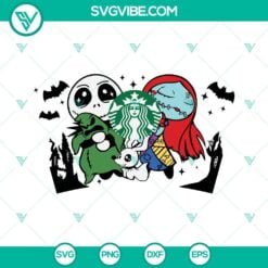 Halloween, Starbucks Cup Wrap, SVG Files, Jack Sally Oogie Boogie Starbucks 2