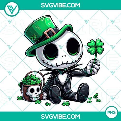 jack skeleton st patrick day png jack skeleton shamrock leaf clover png mockup 1