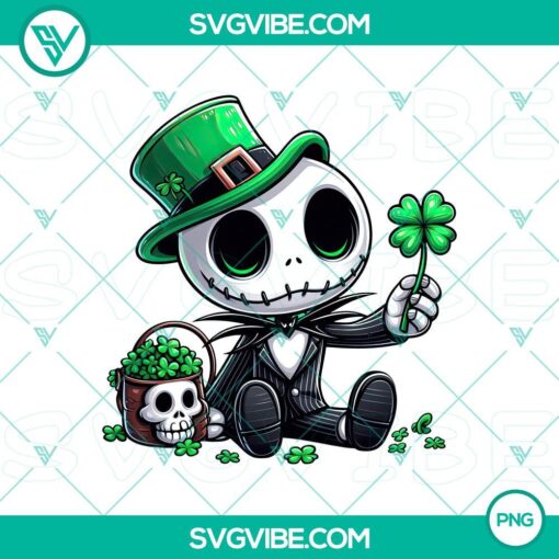 jack skeleton st patrick day png jack skeleton shamrock leaf clover png mockup