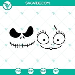 Halloween, SVG Files, Jack Skellington And Sally Face SVG Download, A Nightmare 3