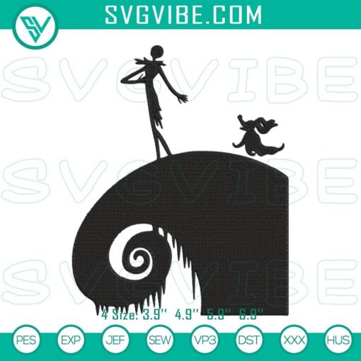 jack skellington and zero embroidery files nightmare before christmas embroidery designs mockup