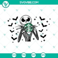 Halloween, Starbucks Cup Wrap, SVG Files, Jack Skellington Full Wrap Starbucks 2