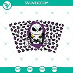 Halloween, Starbucks Cup Wrap, SVG Files, Jack Skellington Leopard Starbucks 2