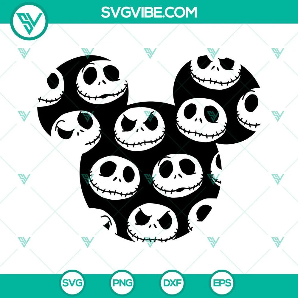 Halloween, SVG Files, Jack Skellington SVG Image, Mickey Head The Nightmare 1