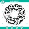 Jack Skellington wreath clipart SVG PNG DXF EPS files for Halloween crafts.