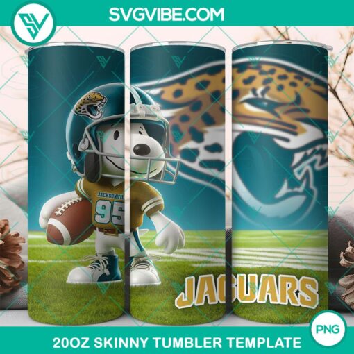 jacksonville jaguars football snoopy 3d 20oz tumbler wrap png file mockup