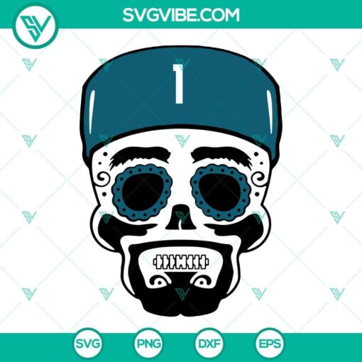 jalen hurts sugar skull svg philadelphia eagles svg png dxf eps cricut 10 mockup