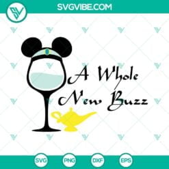 Disney, Food And Drink, SVG Files, Jasmine A Whole New Buzz Wine Glass SVG 17