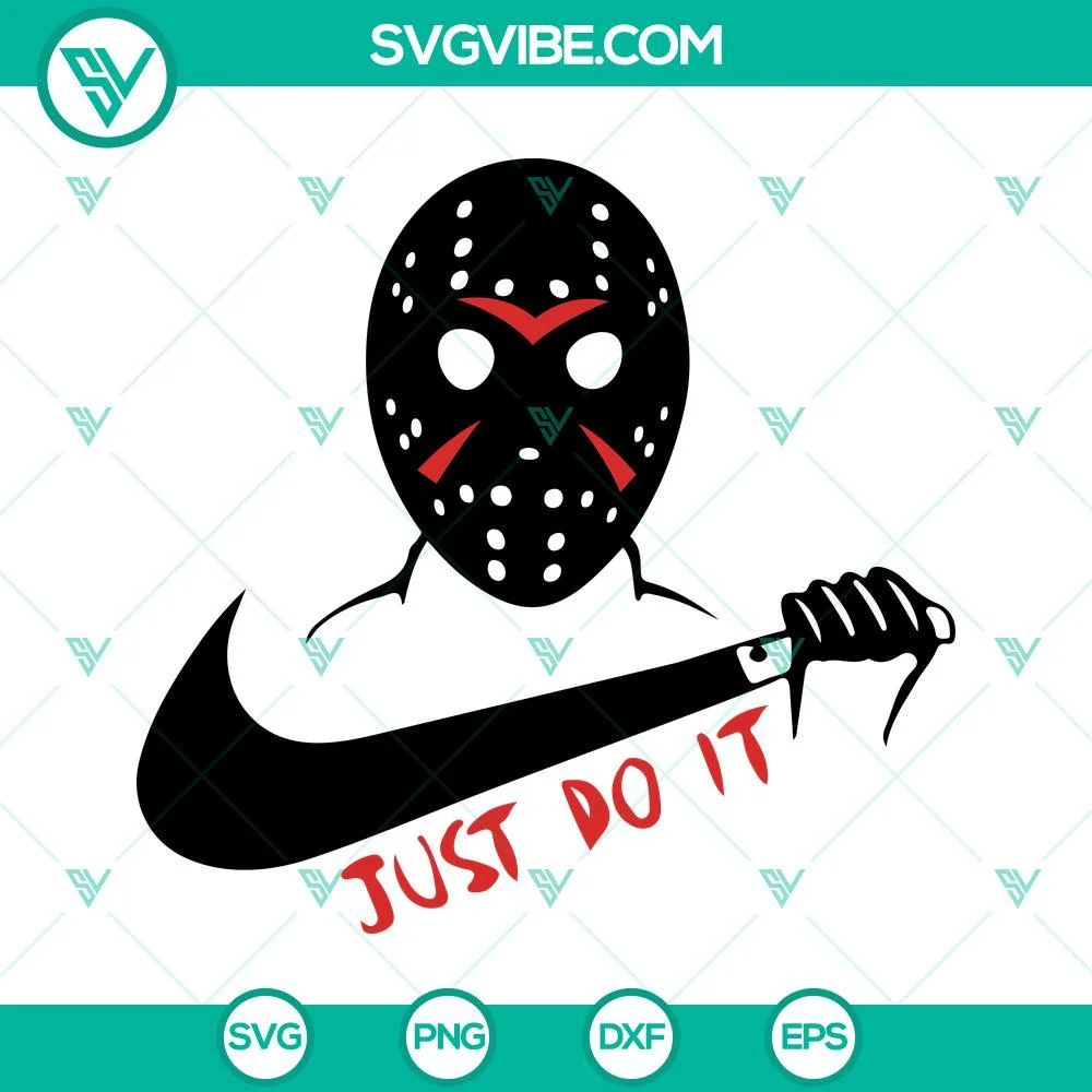 Halloween, Movies, SVG Files, Jason Just Do It SVG Images, Jason Voorhees Mask 1