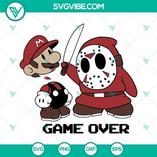 jason voorhees game over mario svg super mario svg png dxf eps files 5 mockup