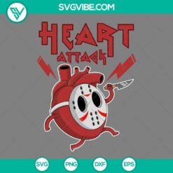 SVG Files, Valentine's Day, Jason Voorhees Heart Attack SVG Image, Jason 10