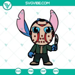 Disney, Halloween, SVG Files, Jason Voorhees Stitch SVG Download, Horror Stitch 23