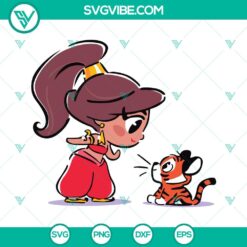 Disney, SVG Files, Jazmin Chibi Disney SVG Images, Jasmine Aladdin SVG File PNG 2