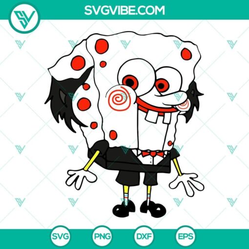 jigsaw horror spongebob svg spongebob halloween svg png dxf eps cut files 7 mockup