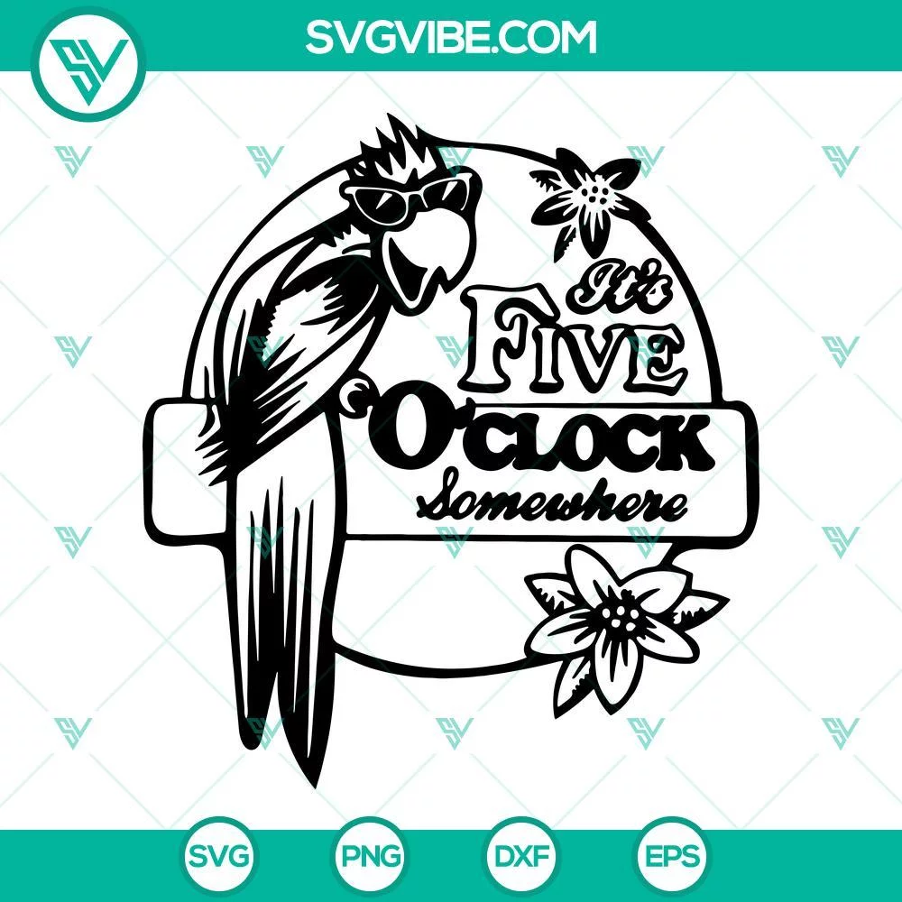 Musics, SVG Files, Jimmy Buffett SVG Images, Its Five O’Clock Somewhere SVG 1