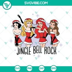 Christmas, Disney, SVG Files, Jingle Bell Rock Christmas Disney Princess SVG 11