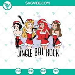 Christmas, Disney, SVG Files, Jingle Bell Rock Christmas Disney Princess SVG 2