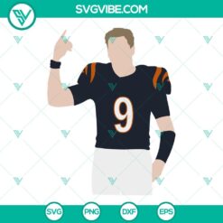 Football, Sports, SVG Files, Joe Burrow SVG Images, Bengals SVG Files, 9