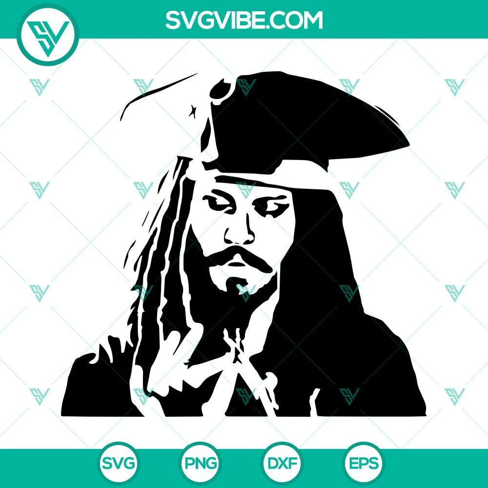 Movies, SVG Files, Johnny Depp SVG Download, Captain Jack Sparrow SVG Image, 1