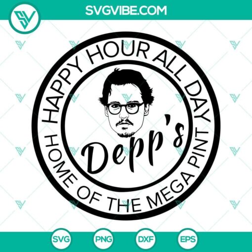 johnny depp svg depp s happy hour all day home of the mega pint svg png dxf eps cut files 10 mockup