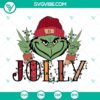 Jolly Grinch Christmas SVG with festive lights, Grinch character. Perfect for holiday crafting, Grinch-themed projects.