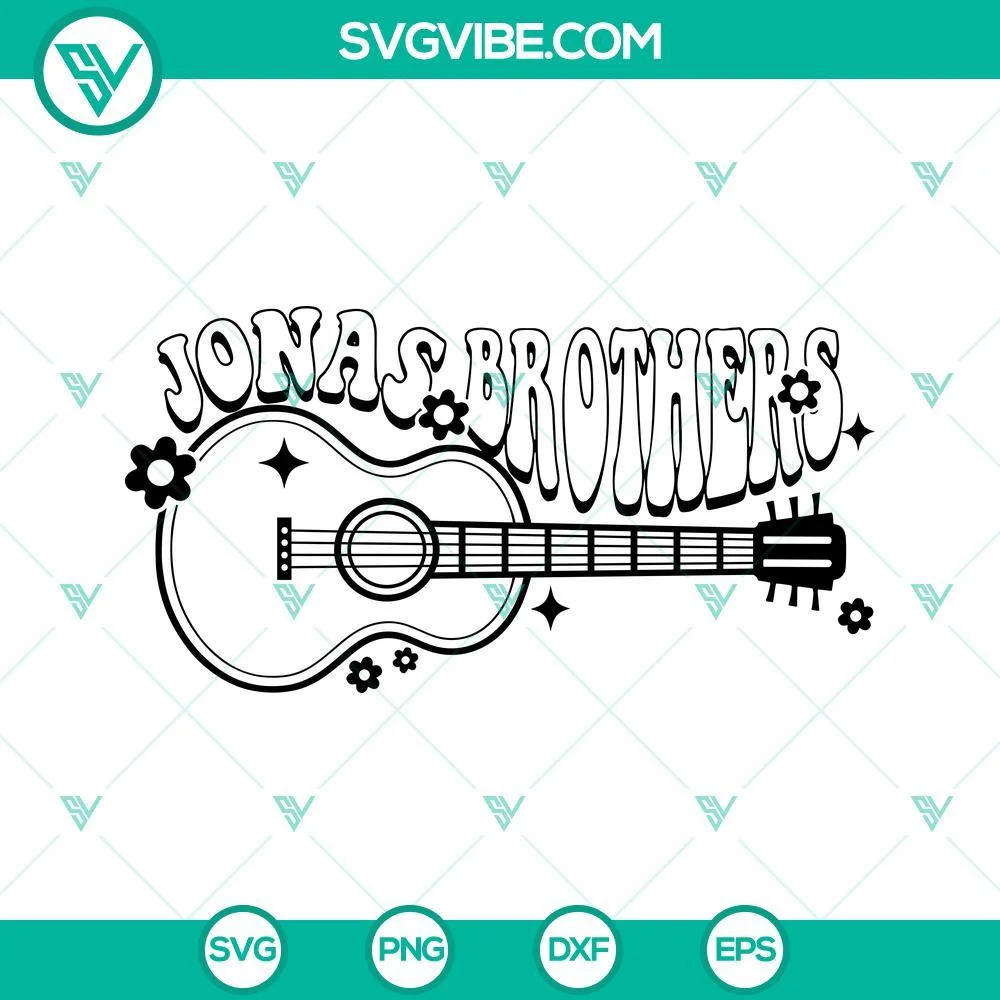 Musics, SVG Files, Jonas Brothers Guitar SVG Files DXF EPS PNG Designs Jonas 1