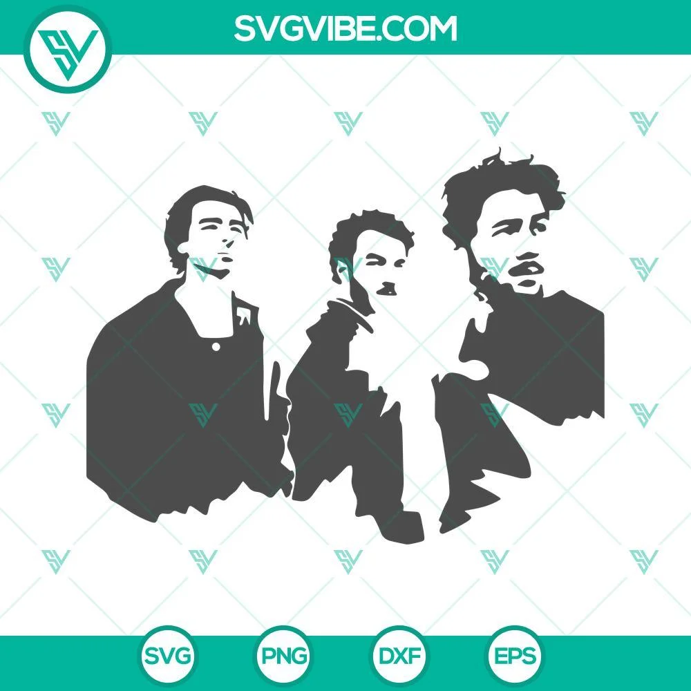 Musics, SVG Files, Jonas Brothers Nick Kevin And Joe SVG Files PNG DXF EPS 1