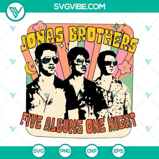 jonas brothers svg five albums one night svg png dxf eps cricut 7 mockup