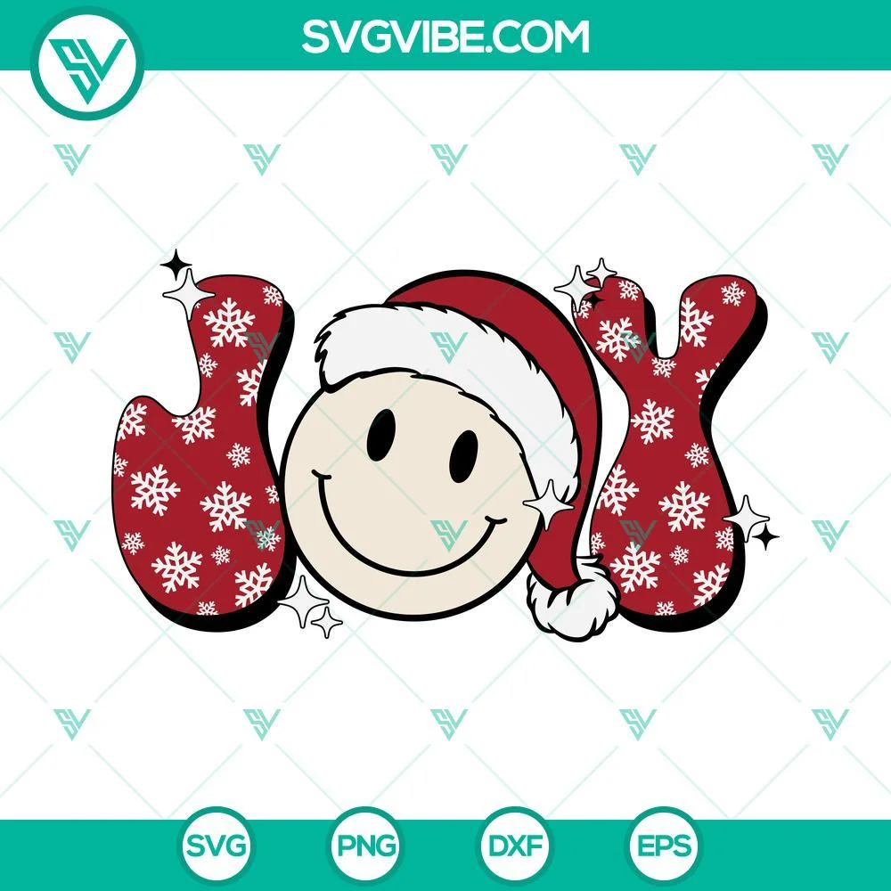 Christmas, SVG Files, Joy SVG File, Joy Santa Smiley Face SVG Files, Joy 1