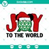 Joy To The World SVG featuring Mickey Mouse wearing Santa hat, perfect for creating festive family projects.