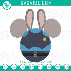 Disney Embroidery Designs, Embroidery Designs, Judy Hopps Mickey Mouse Ears 20