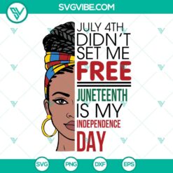 Juneteenth, SVG Files, July 4th Didn’t Set Me Free Juneteenth Is My 2