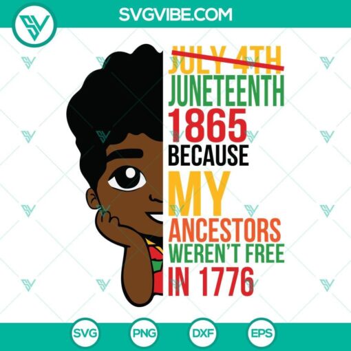 juneteenth 1865 because my ancestors weren t free in 1776 svg black boy juneteenth svg png dxf eps 2 mockup