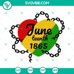 Juneteenth, SVG Files, Juneteenth 1865 Heart SVG Download, Black History SVG 13